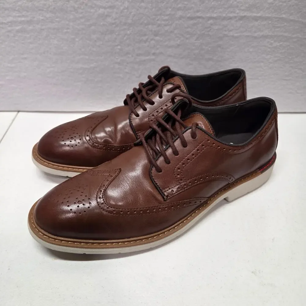 Cole Haan Brown Leather Wingtip Oxford Grand.OS Casual Shoe Mens 12M C35085 NWOT